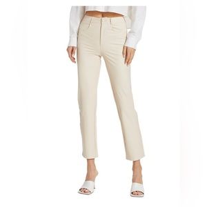 PAIGE cream faux leather pant size 26